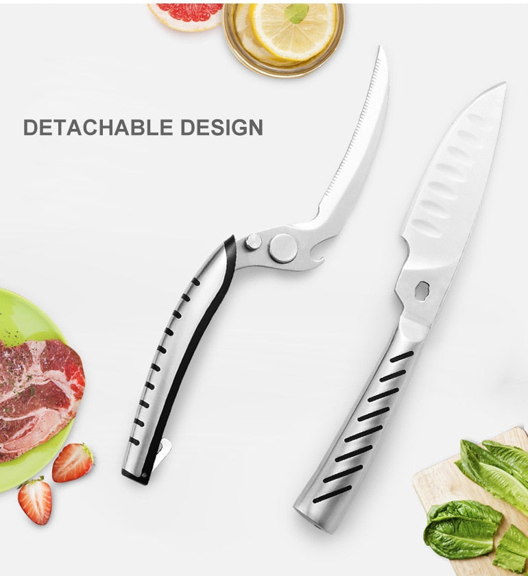 XITUO kitchen multi-function scissors  stainless steel chicken bone scissors monster scissors chef knife kitchen tools